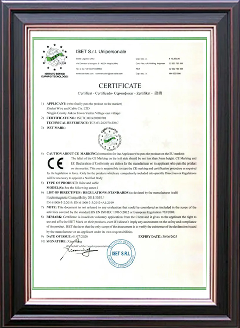 CE International Certificate